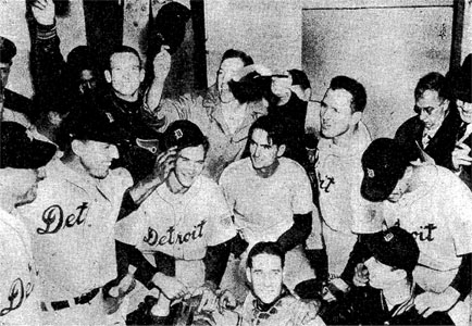 Tigers celebrated their victory in the 1945 World Series.
